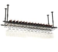 Estante de vino de hierro para barra de vino de jade negro, soporte para copas de 60 cm, 12 tazas se pueden colgar 80 cm, 18 tazas se pueden colgar 100 cm, 24 tazas se pueden colgar 120 cm, 30 tazas