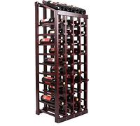 Estante de vino de madera maciza para 48 botellas, estante de vino de pie para bodega de vino, estante de exhibición independiente, diseño minimalista moderno para los amantes del vino, marrón (color