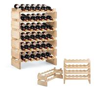 Estante de vino de madera para el hogar restaurante bar estante de exhibición apilable de 6 niveles para botellas de 36/72 Ideal para almacenamiento celular de vino 63 x 28 x 85 cm dimensiones