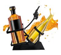 Estante de vino de mostrador, soporte de vino de mesa, organizador de exhibición de botellas de esqueleto, diseño elegante que ahorra espacio para botellas de whisky, cocina, comedor, centro de