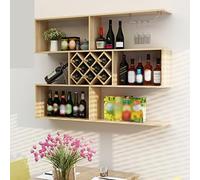 Estante de vino de pared de 3 niveles con soporte para copas colgante, elegante gabinete de vino para decoración del hogar, restaurante y bar, perfecto para amantes del vino y artistas