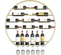 Estante de Vino de Pared para Botellas de Vino, Soporte de exhibición Redondo de Hierro para Bar, Sala de Estar y Restaurante.