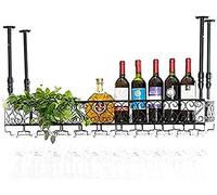 Estante de vino de techo para bar, restaurante, estante de metal para copas de vino, estante de hierro, copas de vino, copas de champán, soporte para botellas de vino para familia, 80 x 30 cm, 80 x 30