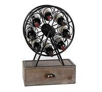 Estante de vino elegante gabinete de vino de metal estante de vino soporte de vino estilo decoración del hogar (color: negro Tamaño: 43 x 65 x 19 cm) estante de vino