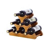 Estante de vino minimalista moderno y apilable para encimera de cocina familiar o restaurante (color: marrón. Tamaño: 25,5 x 35 x 18 cm)