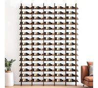 Estante de vino montado en la pared, altura de 94.5 pulgadas, 16 filas, negro 48 botellas, soporte de metal para botellas de vino para bar en casa, almacenamiento de cocina de vino (negro, 3 columnas)