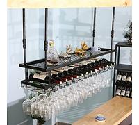 Estante de vino montado en la pared con soporte para copas de vino, altura ajustable de 30 a 60 cm, diseño de metal de alta gama para mostrador de bar y decoración del hogar