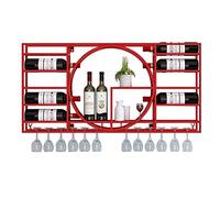 Estante de vino montado en la pared de estilo industrial para el hogar, restaurante, vitrina de vino, decoración de gabinete de vino (100 x 11 x 52 cm)