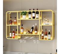 Estante de vino montado en la pared de gran capacidad, elegante soporte de almacenamiento de vino para sala de estar, bar o restaurante, elegante estante de exhibición de vino para el hogar y la