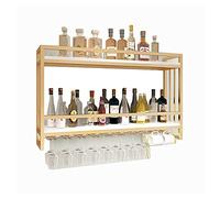 Estante de vino montado en la pared, organizador de metal para botellas de vino y copas, solución de almacenamiento que ahorra espacio para el hogar