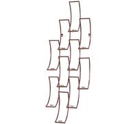 Estante de vino montado en la pared, soporte para botellas de vino, soporte de metal de hierro, copas de vino, estilo vintage, decoración de bar, unidad de exhibición creativa - Capacidad para 10