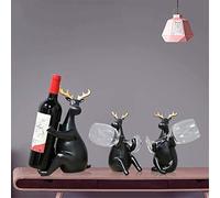Estante de vino negro para restaurantes y vinos, adornos decorados en estilo escandinavo, decoración creativa para el hogar, 39,5 x 9 x 28 cm, delicado y hermoso