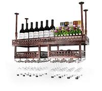 Estante de vino para bar retro colgante para copas de vino, marco de vidrio alto, estante de vino invertido, decoración nórdica para colgar en la pared, estante de vino minimalista moderno (color