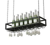 Estante de vino para colgar en el techo, soporte para botellas de vino, para el hogar, bar, copa de champán, estantes de metal para copas de vino, estantes organizadores flotantes, cadena de hierro,