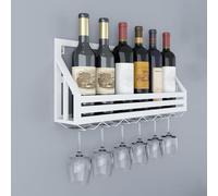 Estante de vino para colgar en la pared, soporte para copas de vino, estante de vino colgante, estante de vino de metal de estilo minimalista moderno y estante de vino montado, posibilidad de