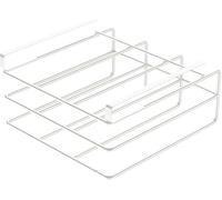 Estante debajo del gabinete: soporte de tabla cortar metal, estante organizador, almacenamiento cocina, compacto for en encimera acero(White)
