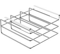 Estante debajo del gabinete: soporte de tabla cortar metal, estante organizador, almacenamiento cocina, compacto for en encimera acero(Silver)