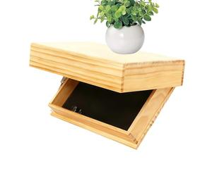 Estante decorativo de pared, paneles secretos de gabinete, tableros de madera natural, repisas de presentación decorativas, superficies modernas para arreglos del hogar, diseño de soporte vertical