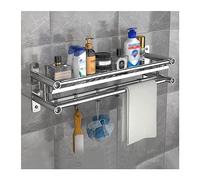 Estante del baño sobre el inodoro, Estante de almacenamiento baño una sola capa, estante acero inoxidable for montaje en pared, mesa lavado, for productos cuidado la piel, simple sin perforaciones(50)