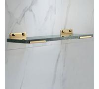 Estante del baño sobre el inodoro, Estante de baño con toallero, estante ducha mármol blanco y dorado, soporte for champú, estantes almacenamiento latón for(B,40CM)