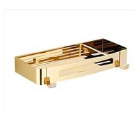 Estante del baño sobre el inodoro, Estante de baño, organizador, soporte pared, estante cuadrado acero inoxidable dorado for ducha, for champú, esquina, estantes for(One Tier Gold)