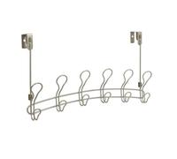 Estante del baño sobre el inodoro, Estantería de baño Mainstays con 3 ganchos metálicos for colgar sobre la puerta, soporte for batas y toallas, organizador ducha en níquel satinado