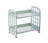 Estante del baño sobre el inodoro, Estantería de plástico 2 niveles, independiente y duradera, for interiores, garaje, cocina, baño, ducha más(B)