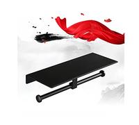 Estante del baño sobre el inodoro, Soporte for papel higiénico de aluminio negro, soporte pared for, estante almacenamiento doble for, ganchos for rollos, estantes for ducha