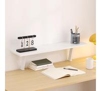 Estante elevador de escritorio con abrazadera de 31 pulgadas, solución de almacenamiento de escritorio para accesorios de mesa, accesorio de estación de trabajo que ahorra espacio (blanco, 80 cm)