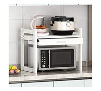 Estante elevador para microondas, soporte de aluminio para cocina, soporte de horno con cajones, estantes organizadores de almacenamiento para una gestión eficiente del espacio