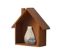 Estante en forma de casa, caja en forma de casa,Almacenamiento de pared rústico de madera | Estantes de exhibición en forma de casa, signo de casa de granja, decoración de estante decorativo linda de