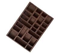 Estante en miniatura de cristal de madera de tamaño de bolsillo para joyas para hombres y mujeres, estante de exhibición portátil
