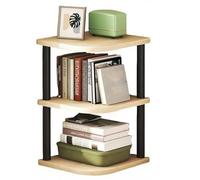 Estante esquinero de almacenamiento de 3 niveles para organizador de escritorio, estante esquinero independiente de madera maciza para espacios estrechos, estante de ducha, soporte para plantas