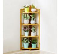 Estante esquinero de bambú - Soporte ecológico para plantas de 5 niveles y estantería multiusos para sala de estar, oficina en casa y almacenamiento de cocina