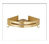 Estante esquinero de baño - Ducha de pared de aluminio dorado de 2 niveles con soporte para champú - Elegante solución de almacenamiento para ahorrar espacio en baños