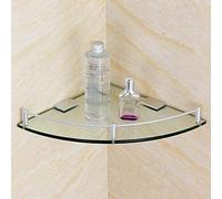 Estante esquinero de cristal con protector de borde redondo para almacenamiento de ducha y baño, perfecto para organizar lo esencial y maximizar el espacio