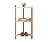 Estante esquinero de madera de 3 niveles para plantas, estante de exhibición que ahorra espacio para sala de estar, baño y cocina, ángulo Sto Solut