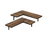 Estante esquinero de madera montado en la pared, elegante estante de esquina de pared, estante de almacenamiento flotante de madera eficaz, estantes fáciles de instalar