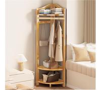 Estante esquinero de madera para almacenamiento de zapatos y perchero - Nizer de entrada con estante - Árbol de pasillo de esquina independiente para un almacenamiento y estilo eficientes