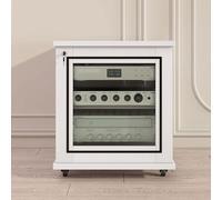 Estante esquinero de madera para almacenamiento multimedia, estantes ajustables, estante de audio con puertas para vivir, jugar, sala de grabación