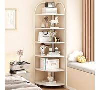 Estante esquinero, estantería esquinera de 6 niveles, soporte para plantas de esquina abierta, marco de metal, fácil de montar, para espacios pequeños, oficina en casa, sala de estar, dormitorio