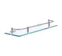 Estante esquinero flotante de acero inoxidable para baño y cocina, estante de cristal montado en la pared con soporte para botellas de condimentos para cosméticos, champú y acondicionador, 40 cm