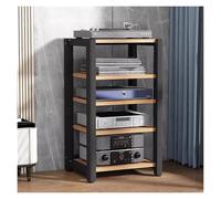 Estante esquinero para TV de 5 niveles para consola o torre de video para reproductor de CD, altavoces, amplificadores, consolas de juegos, dispositivos de transmisión