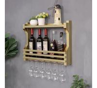 Estante Expositor para Botellas, botellero Moderno de Pared, Soporte para Copas Colgante Industrial Sencillo, botelleros de Pared con Soporte para Copas, para decoración de Bar en casa o com