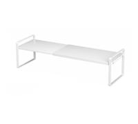 Estante extensible ajustable para gabinete, estante de almacenamiento de metal apilable para despensa de cocina, armario de especias, debajo del fregadero y encimera