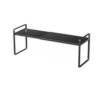 Estante extensible ajustable para gabinete, estante de almacenamiento de metal apilable para despensa de cocina, armario de especias, debajo del fregadero y encimera