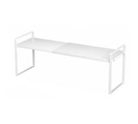 Estante extensible ajustable para gabinete, estante de almacenamiento de metal apilable para despensa de cocina, armario de especias, debajo del fregadero y encimera