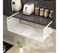 Estante extensible para debajo del gabinete, estante de cocina colgante ajustable de 40 a 68 cm, solución de almacenamiento de metal resistente para especias y herramientas, dispositivo de ahorro de