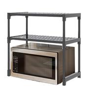 Estante extensible para horno microondas - 52 x 26 x 60 cm, estante de microondas ajustable de acero al carbono de doble capa, estante para tostadora, organizador de cocina, organizador de encimera
