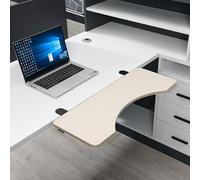 Estante extensor de escritorio ergonómico plegable fácil de instalar, bandeja de extensión para escritorios y áreas de trabajo en casa, ancho y ajustable, acabado de roble, 52 cm x 24 cm